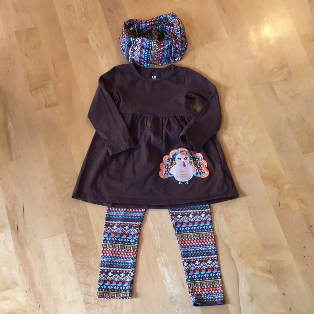 Girls 3 Piece Thanksgiving Outfit Matching Set
